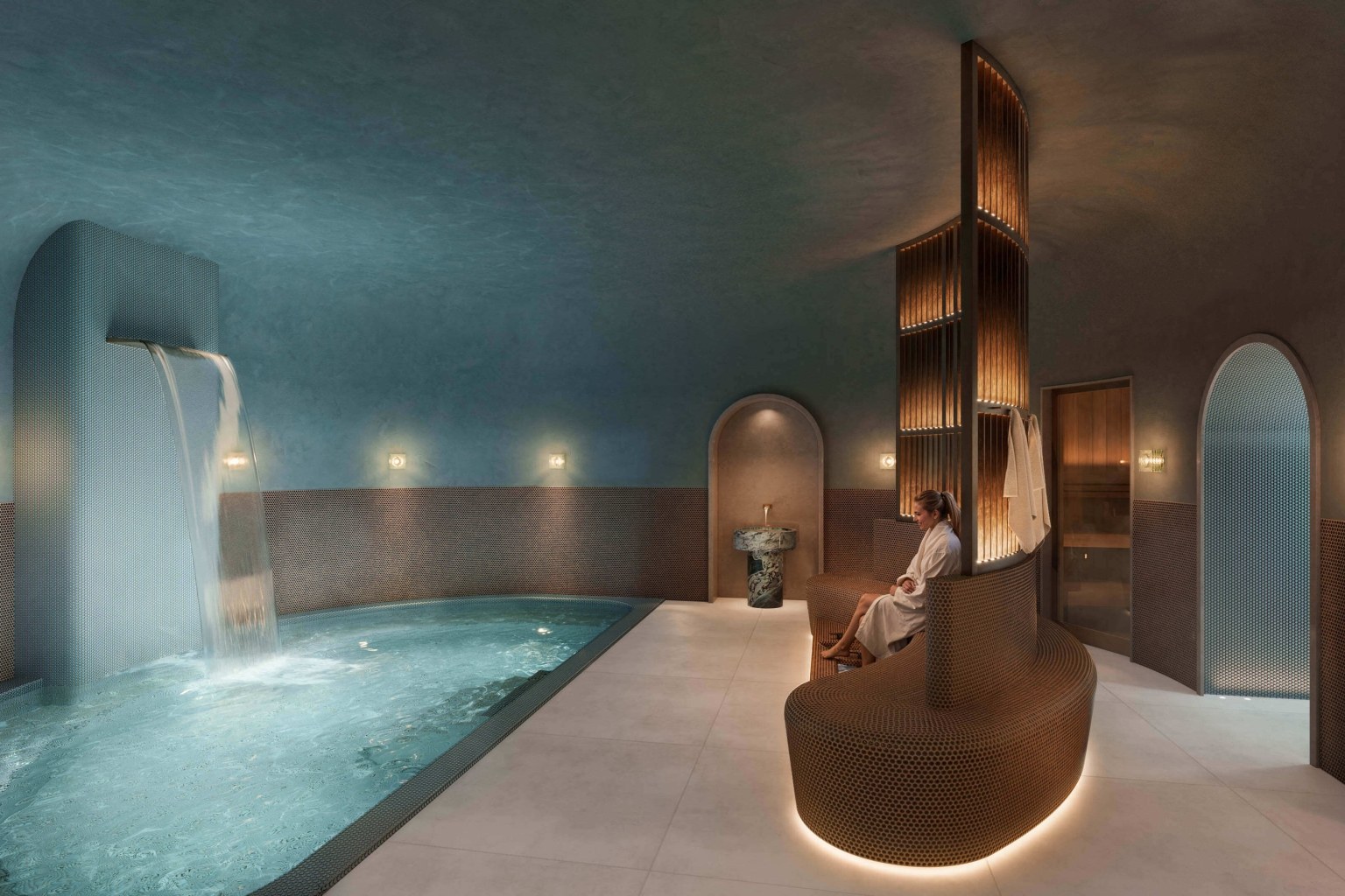The residents’ hydro pool and spa at Trillium