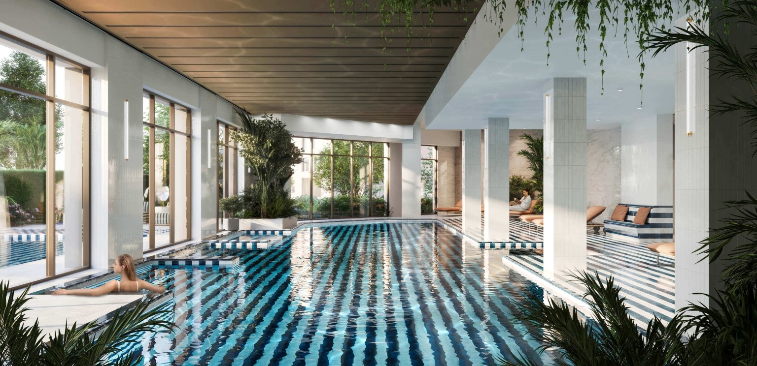 The residents’ indoor swimming pool at Bow Green