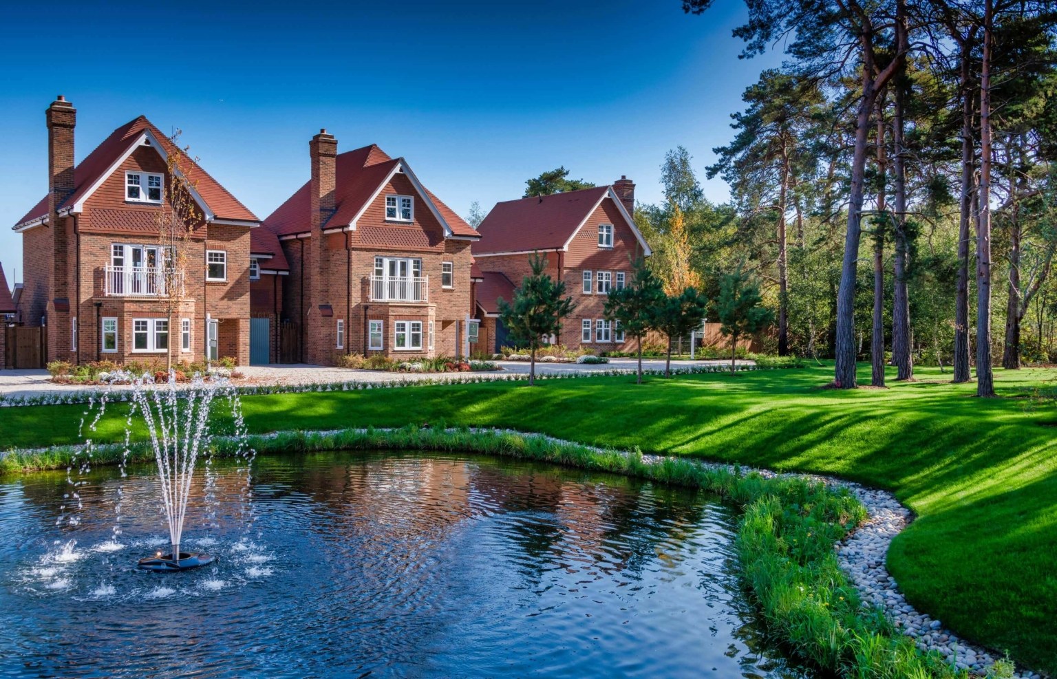 General view of the Hartland Village residential scheme, Fleet, Hampshire
