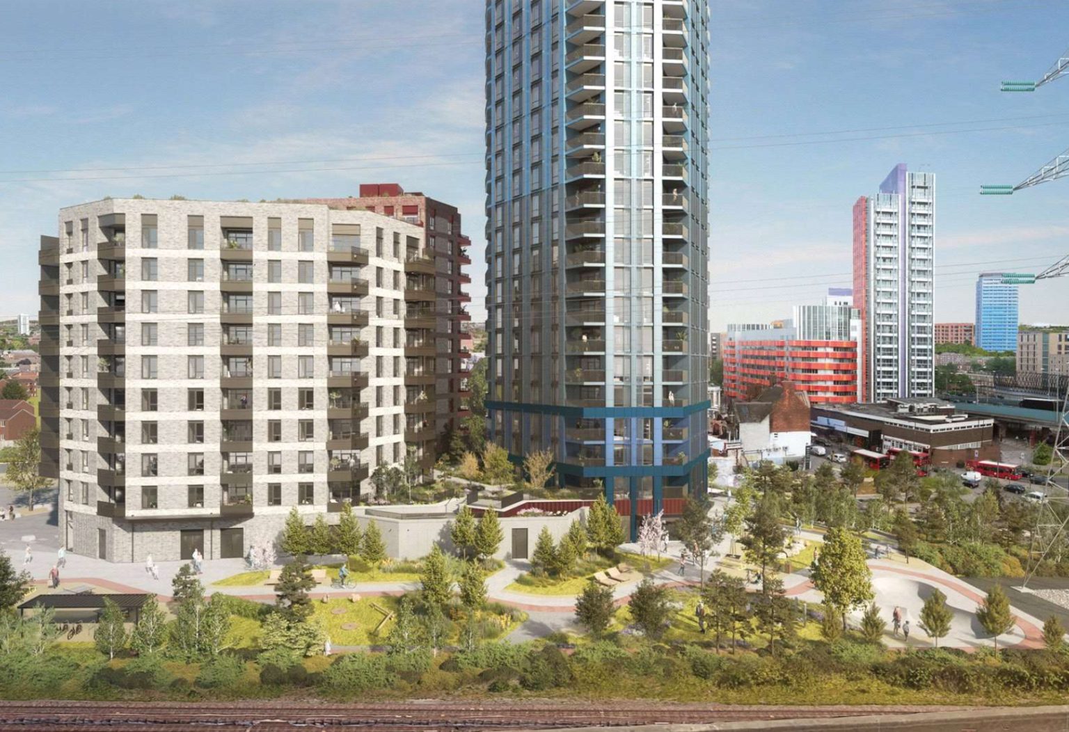 Inside an apartment at Cerulean Quarter, with the balcony view