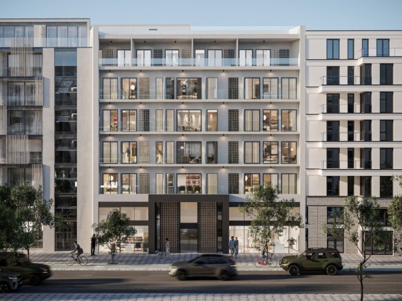Boulevard Kallithea projesinin Thiseos Caddesi’nden cephe görseli