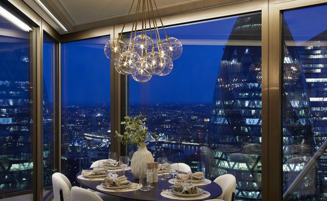 A view of The Shard and the City of London from an apartment at One Bishopsgate Plaza
