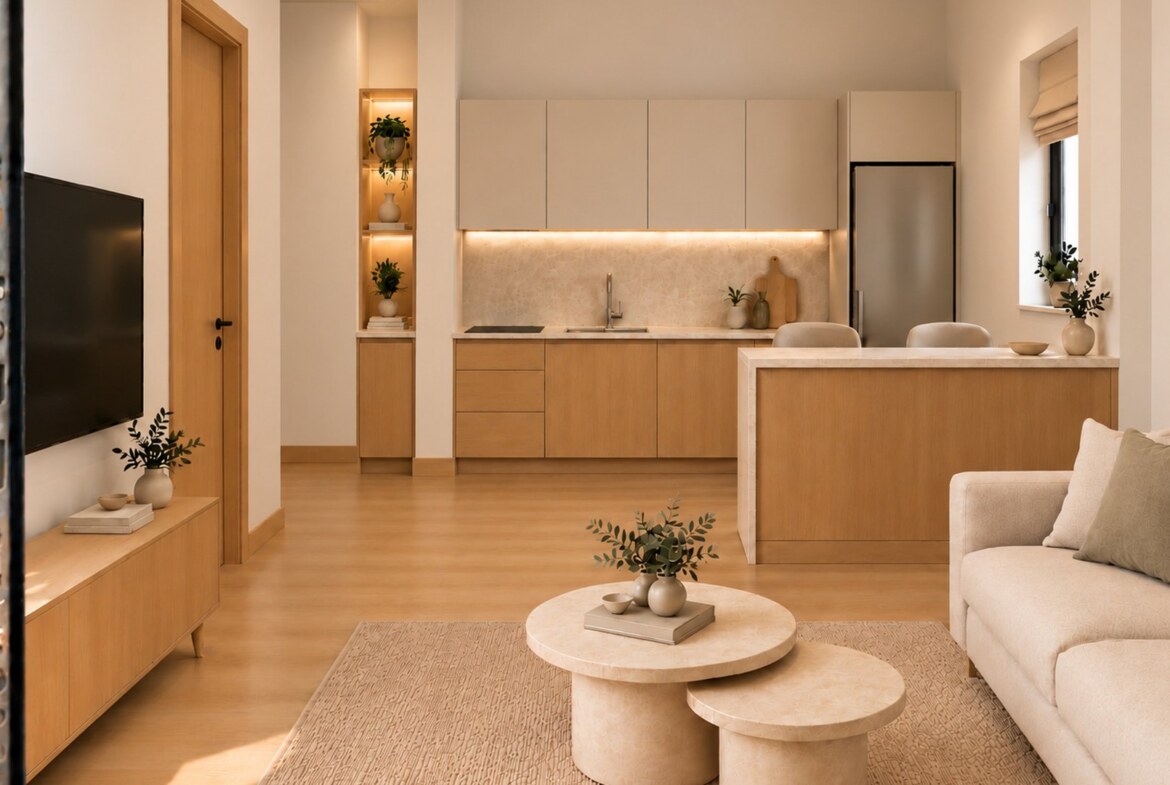 Royal E5 Residences salon ve oturma alanı