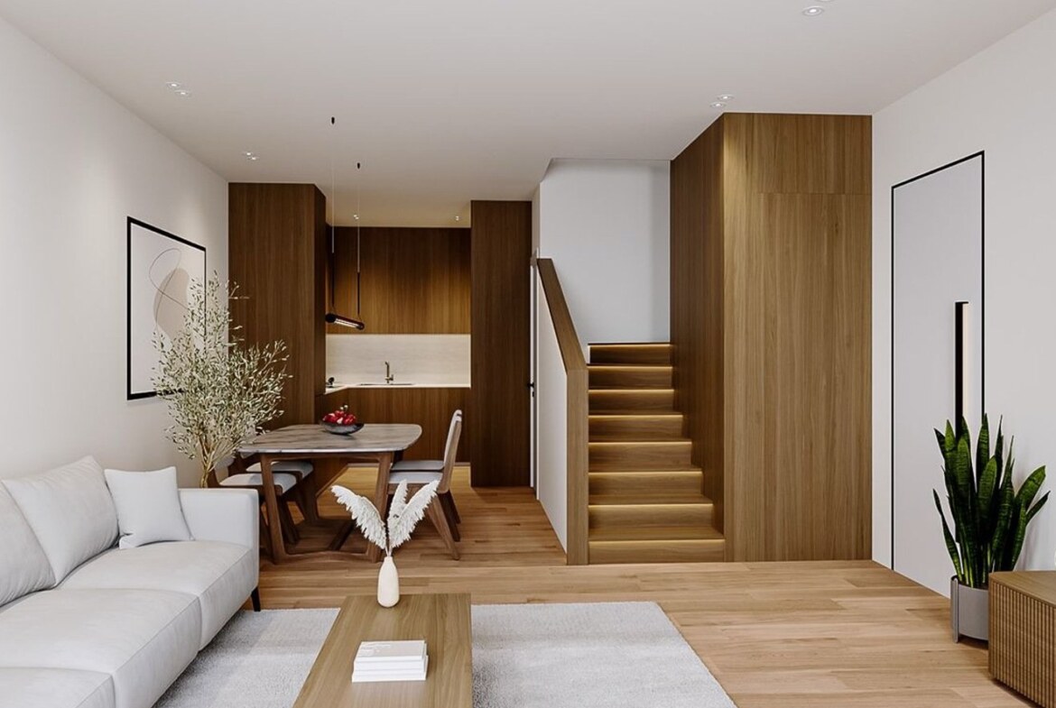 Royal Marina Residences dubleks salon ve iç merdiven